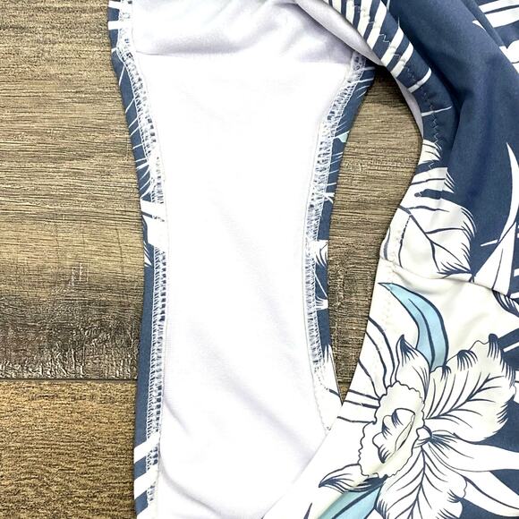 Rhythm Honolulu Tropical Print Swimsuit One Piece Womens M Malibu Blue Hawaiian - Picture 8 of 10